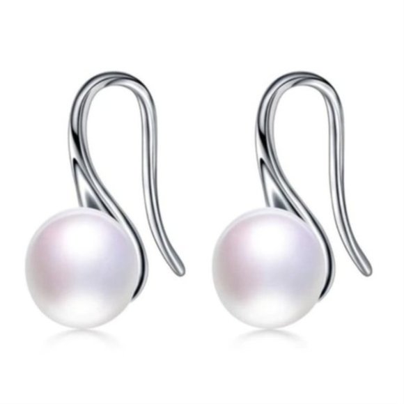 NEW 925 Silver Natural Freshwater Pearl Earrings - Picture 12 of 13